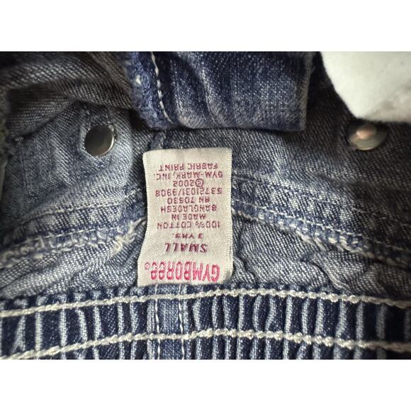 Sz 3 Vintage Gymboree Denim Jean Skirt Embroidered Flowers Ruffle 90s Y2K - Picture 8 of 11